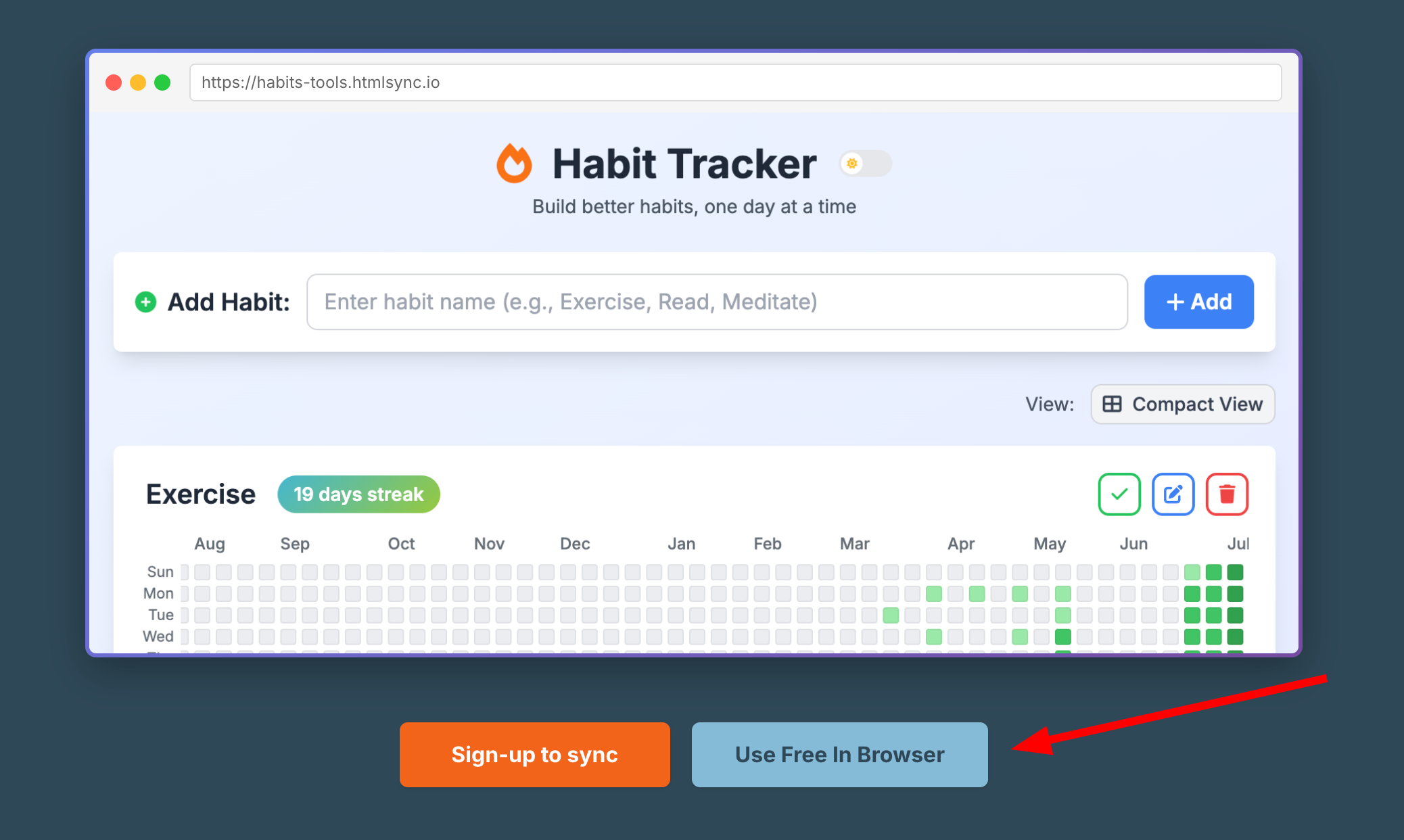 Screenshot of the template notification