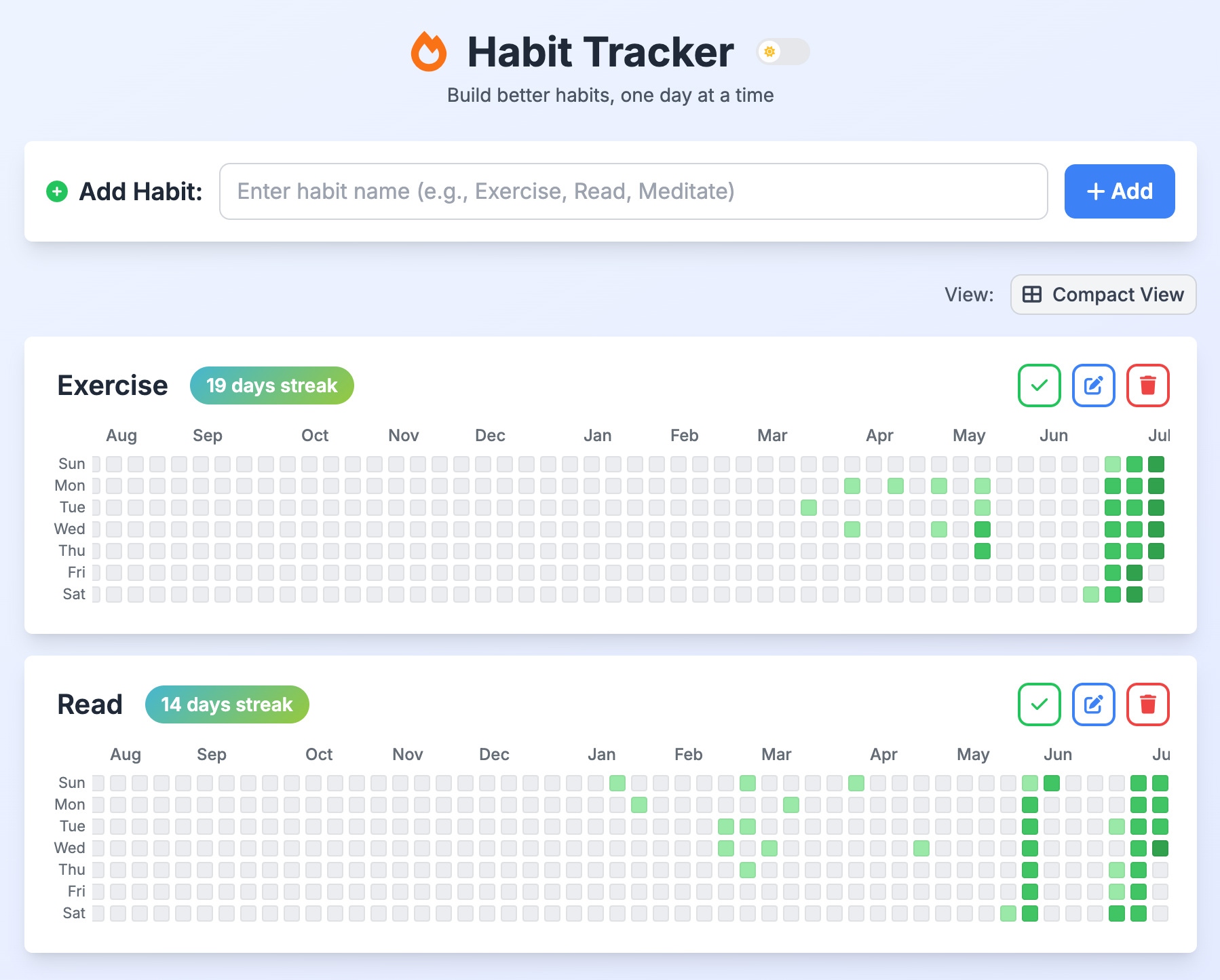 Free Habit Tracker App That Works In Your Browser Screenshot